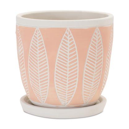 Stone Planter with Plate (Set of 2)