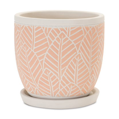 Stone Planter with Plate (Set of 2)
