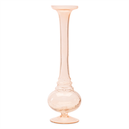 Pink Glass Stem Vase (Set of 2)