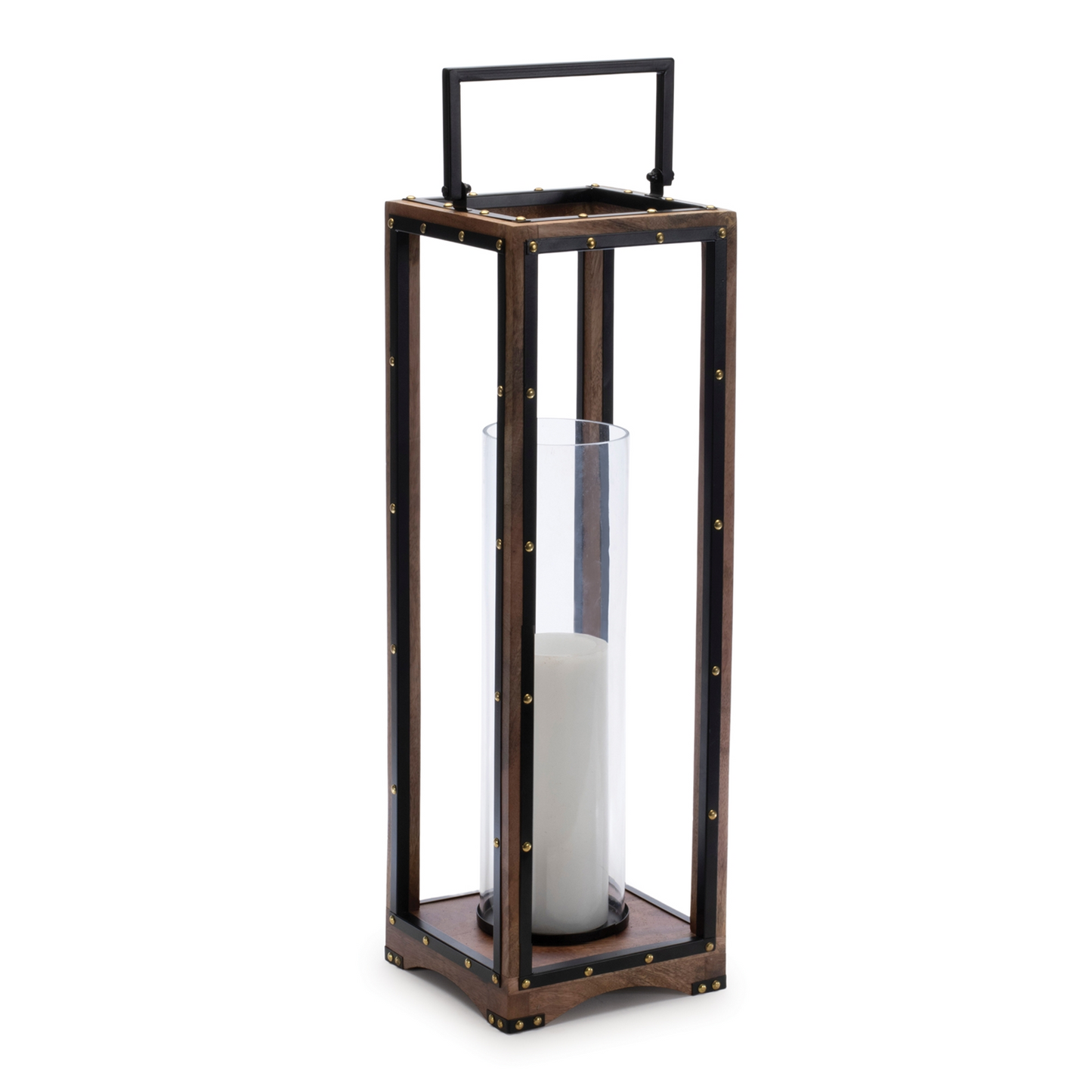 Framed Candle Holder with Rivet Detail 25.25"H