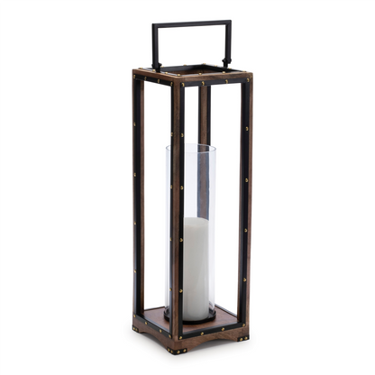 Framed Candle Holder with Rivet Detail 25.25"H