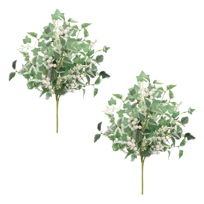 Mixed Ivy Foliage Berry Bush (Set of 2)