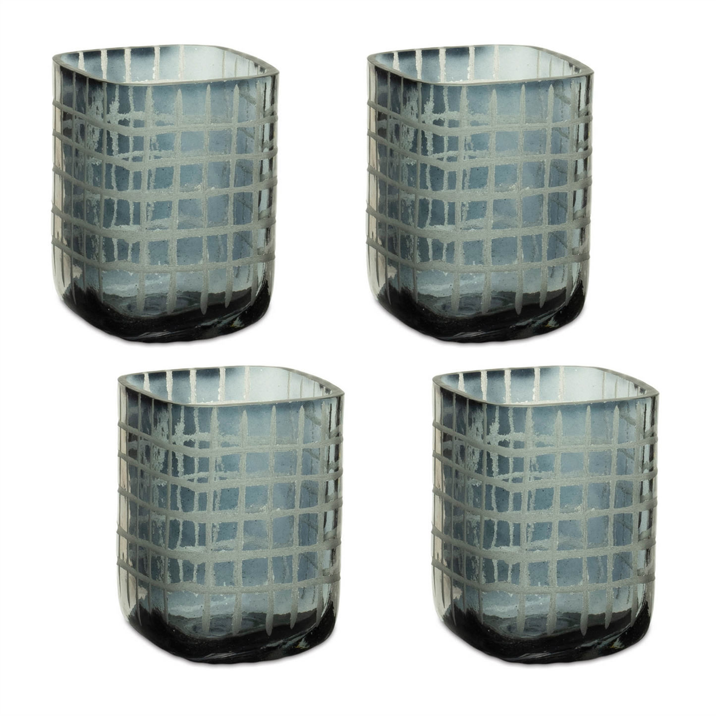 Etched Glass Candle Holder (Set of 4)