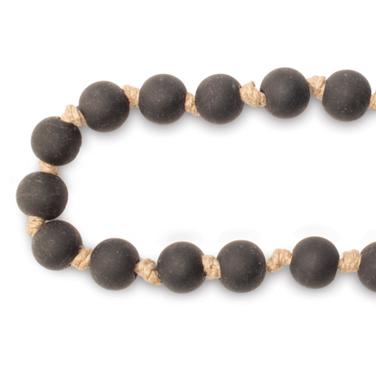 Modern Matte Black Bead Garland – Set of 2