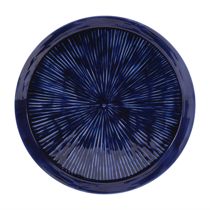 Round Etched Metal Tray 13.5"D