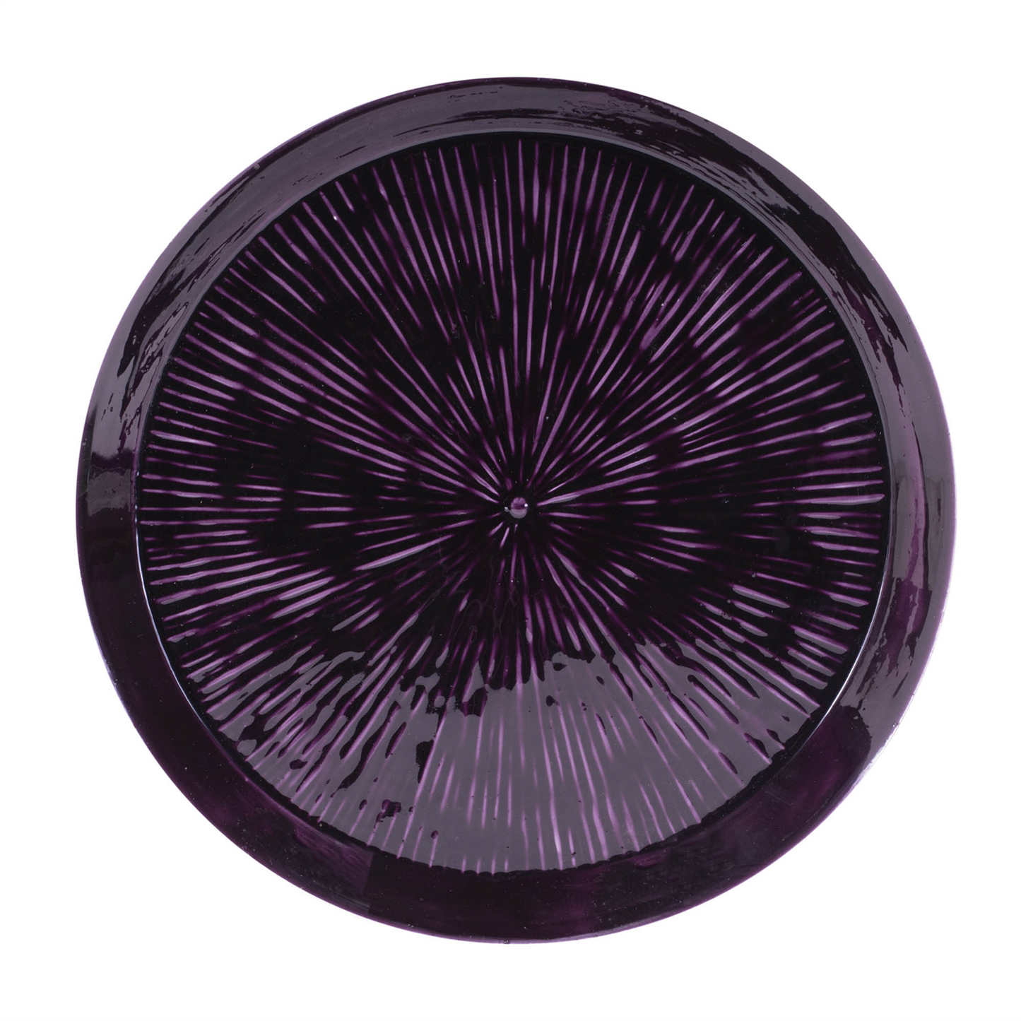 Round Etched Metal Tray 13.5"D