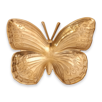 Metallic Aluminum Butterfly Platter 23.5"L