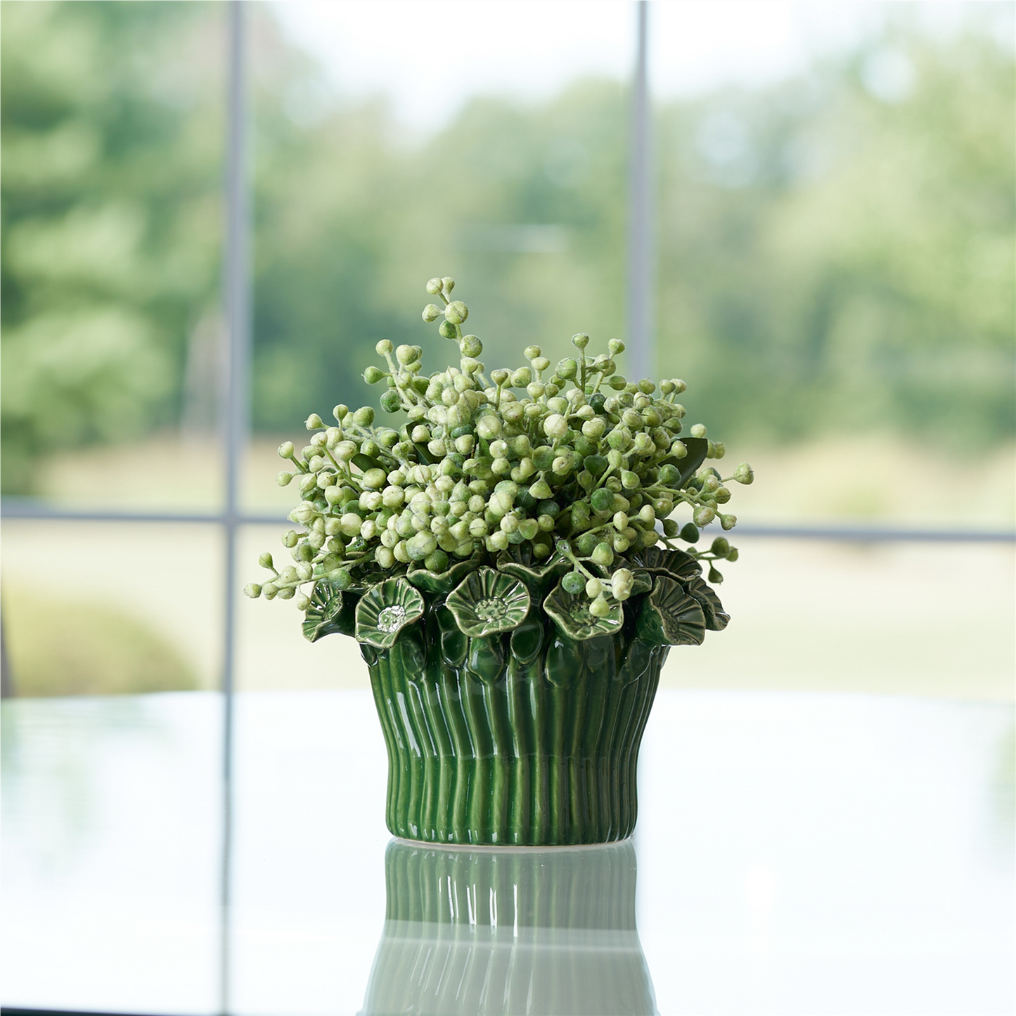 Storeware Bud Vase with Floral Accent (Set of 2)