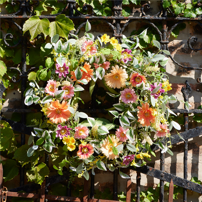 Mixed Gerbera Daisy Wreath 24"D