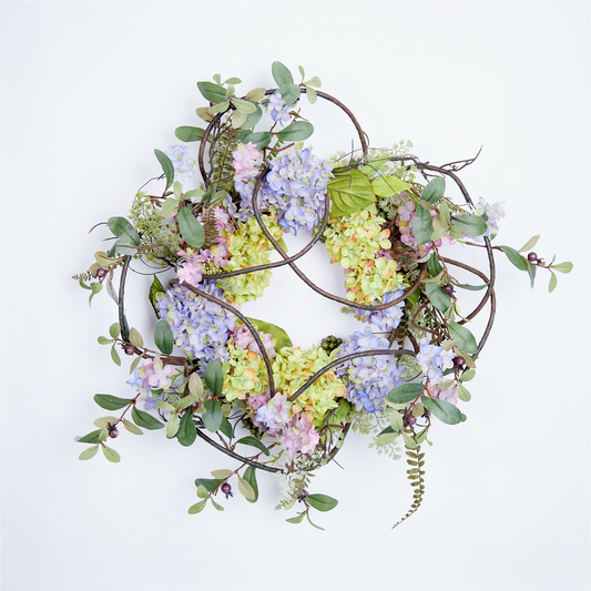Hydrangea Floral Wreath 22"D