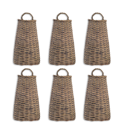 Woven Willow Wall Basket (Set of 6)
