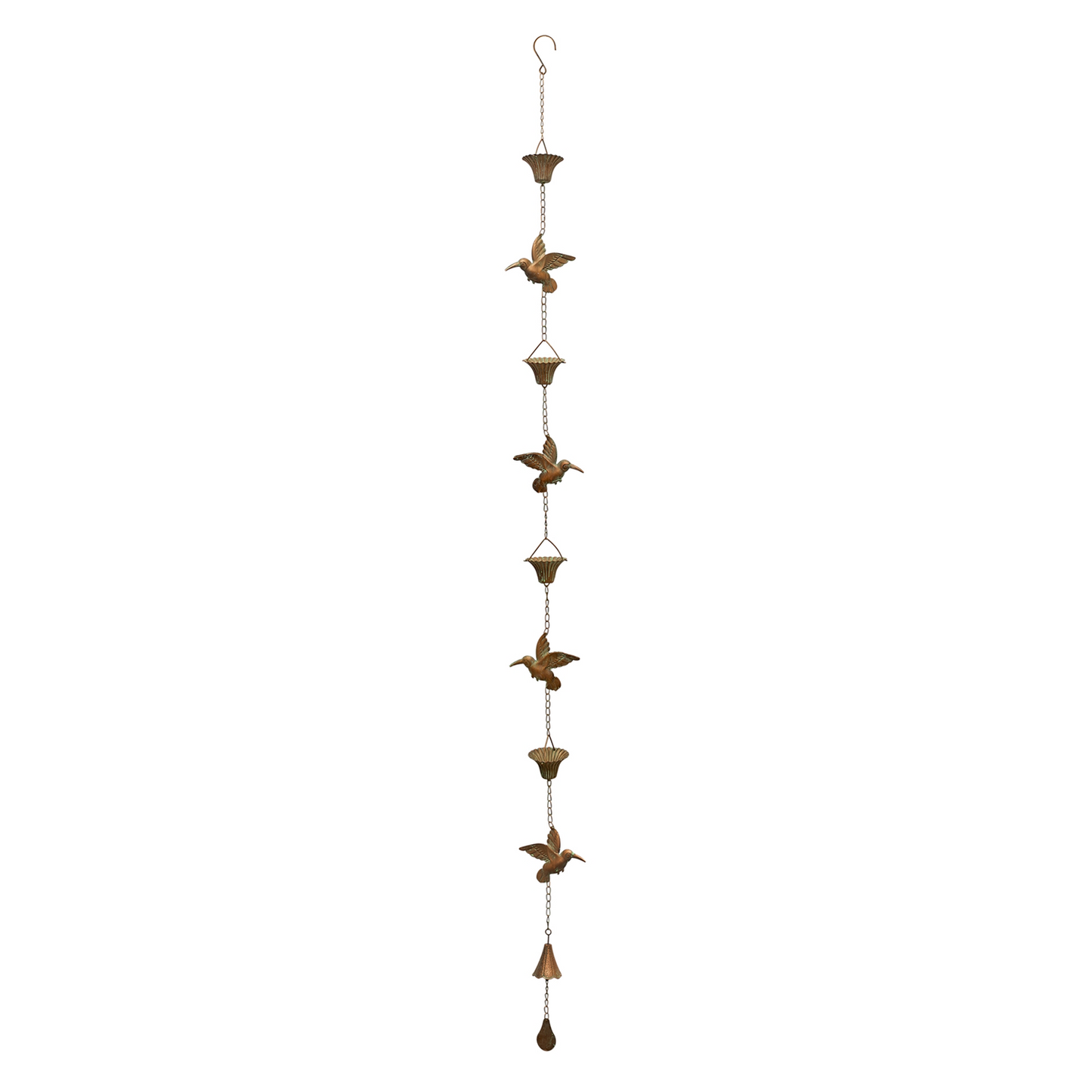 Iron Hummingbird Rain Chain 61.5"H