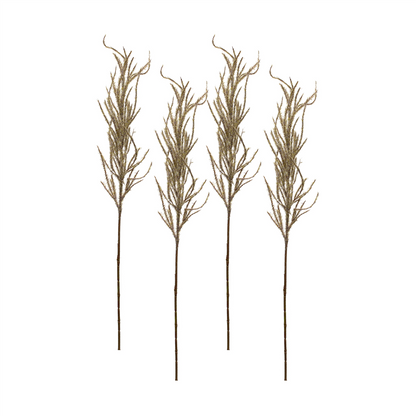 Flocked Beige Pampas Grass Spray (Set of 4)