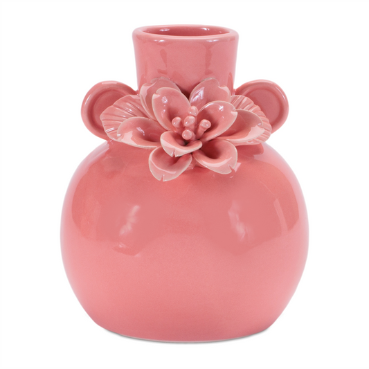 Storeware Bud Vase with Floral Accent (Set of 2)
