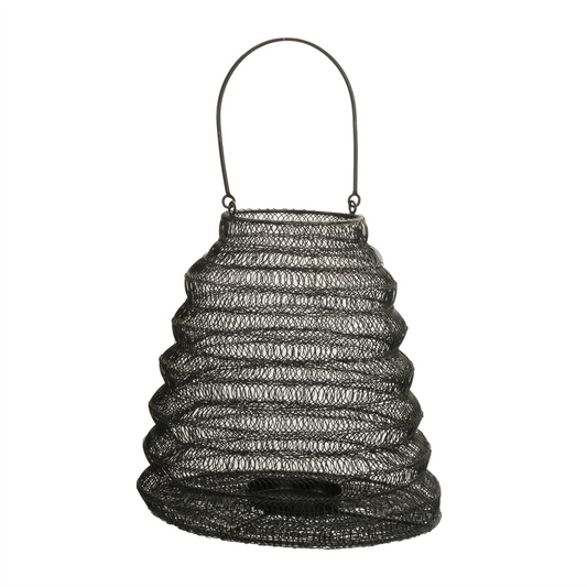 Hanging Mesh Iron Candle Lantern 11"H