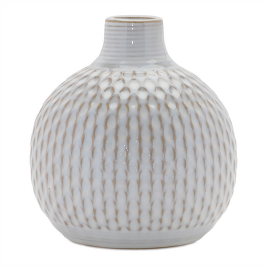 Notched Ceramic Bottle Vase (Set of 4)