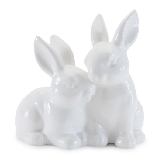 Ceramic Mini Garden Bunny Couple (Set of 4)