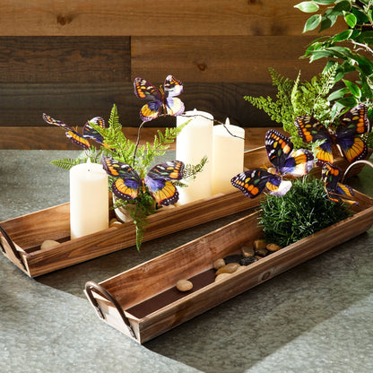 Wooden Tray with Handles (Set of 2)