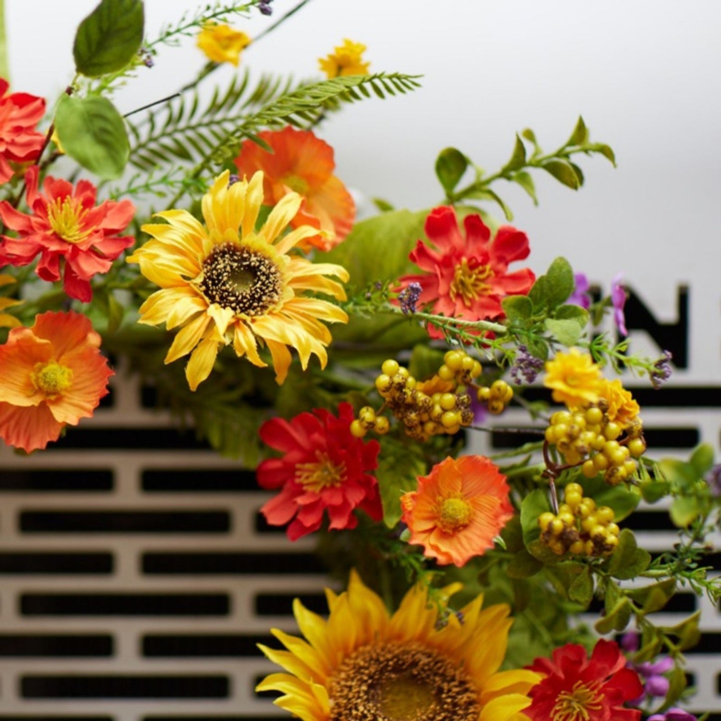 Mixed Sunflower Floral Wreath 22"D