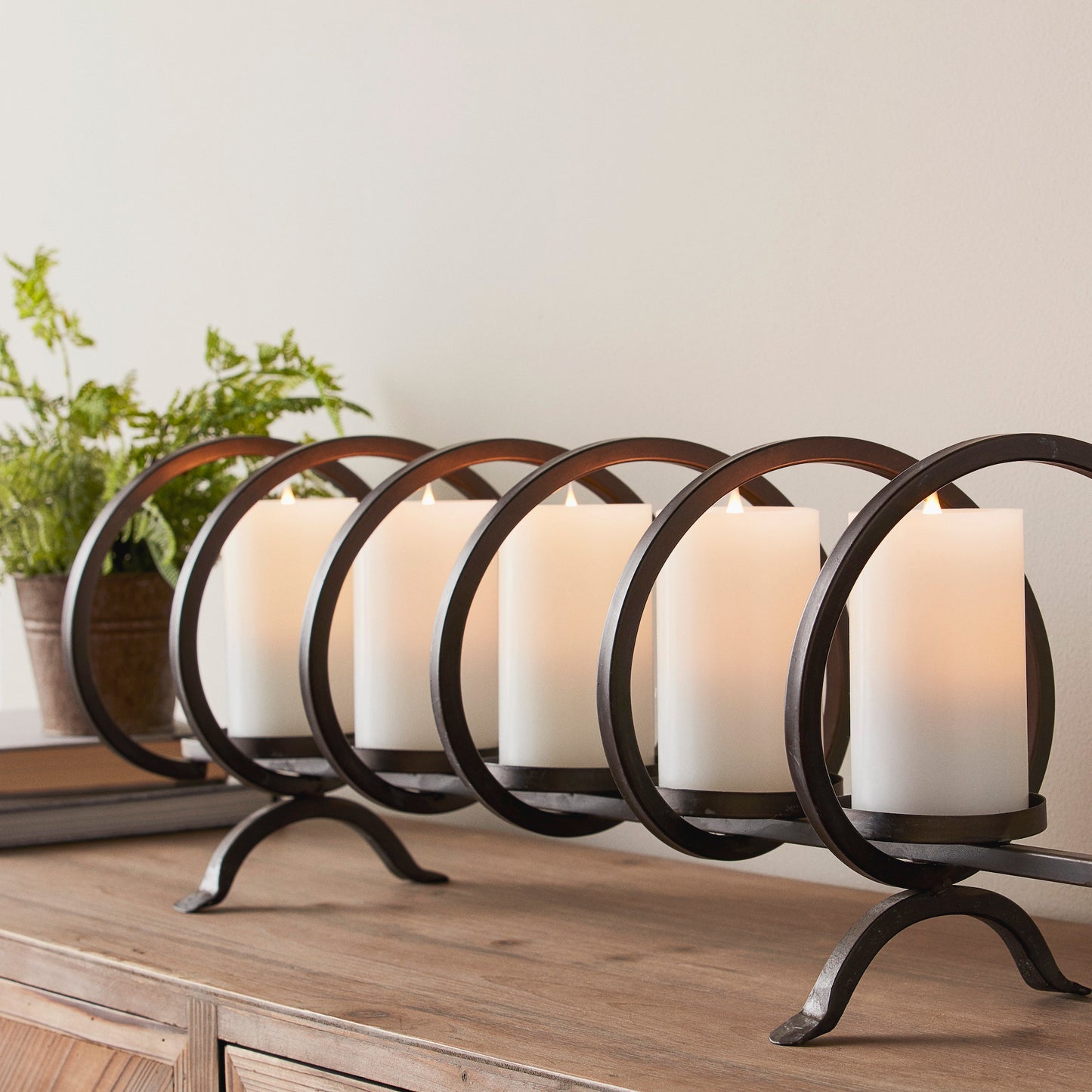 Modern Metal Sprial Candle Holder Centerpiece 31"L