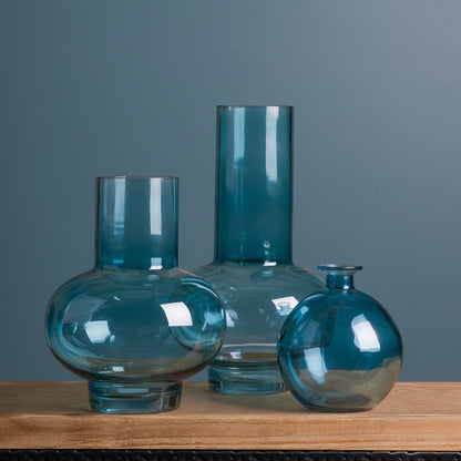 Blue Glass Vase (Set of 2)