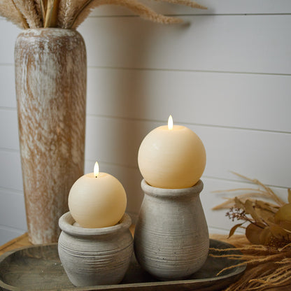 FIA Wick Ivory Round Candle (Set of 2)
