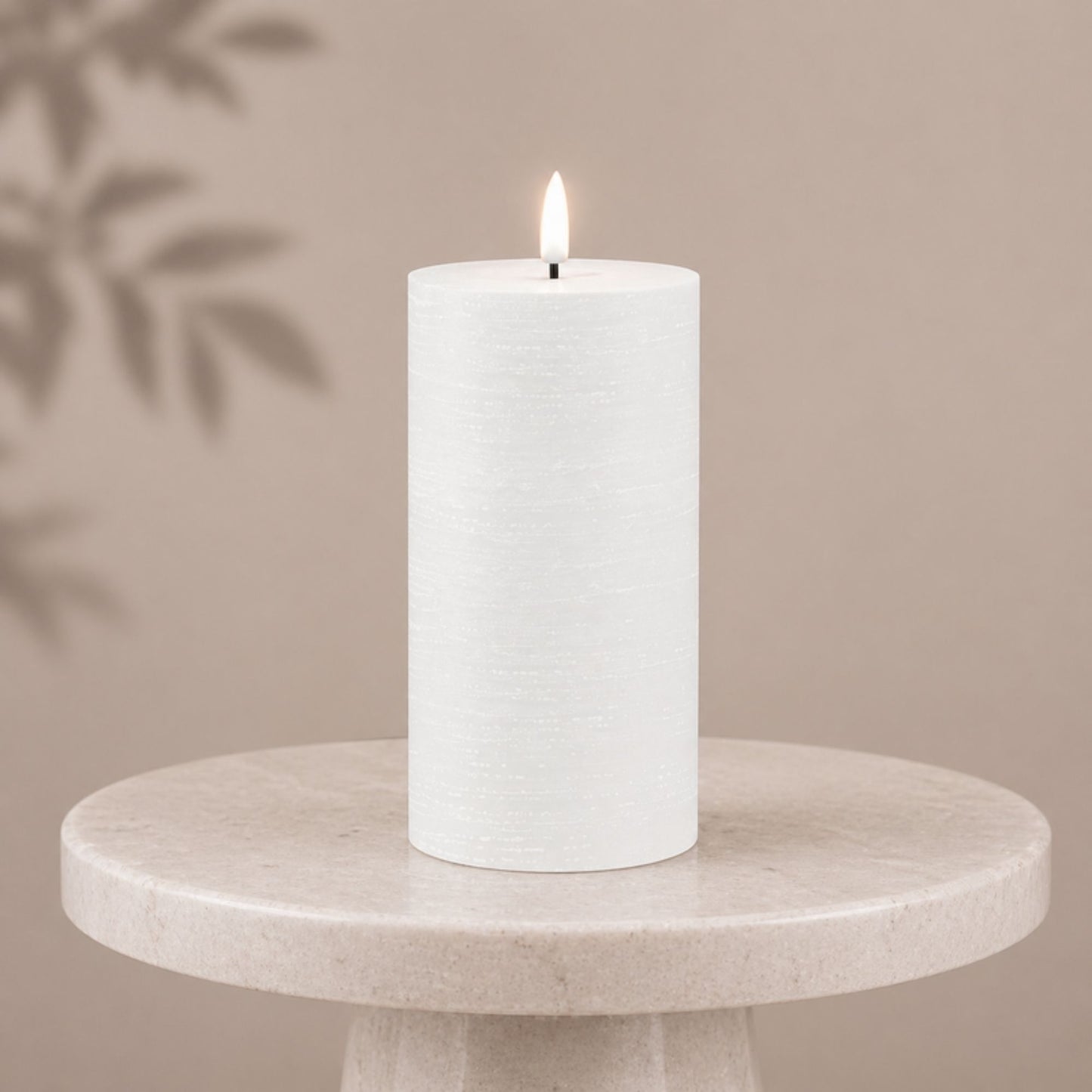 FIA Wick White Pillar Candle (Set of 2)