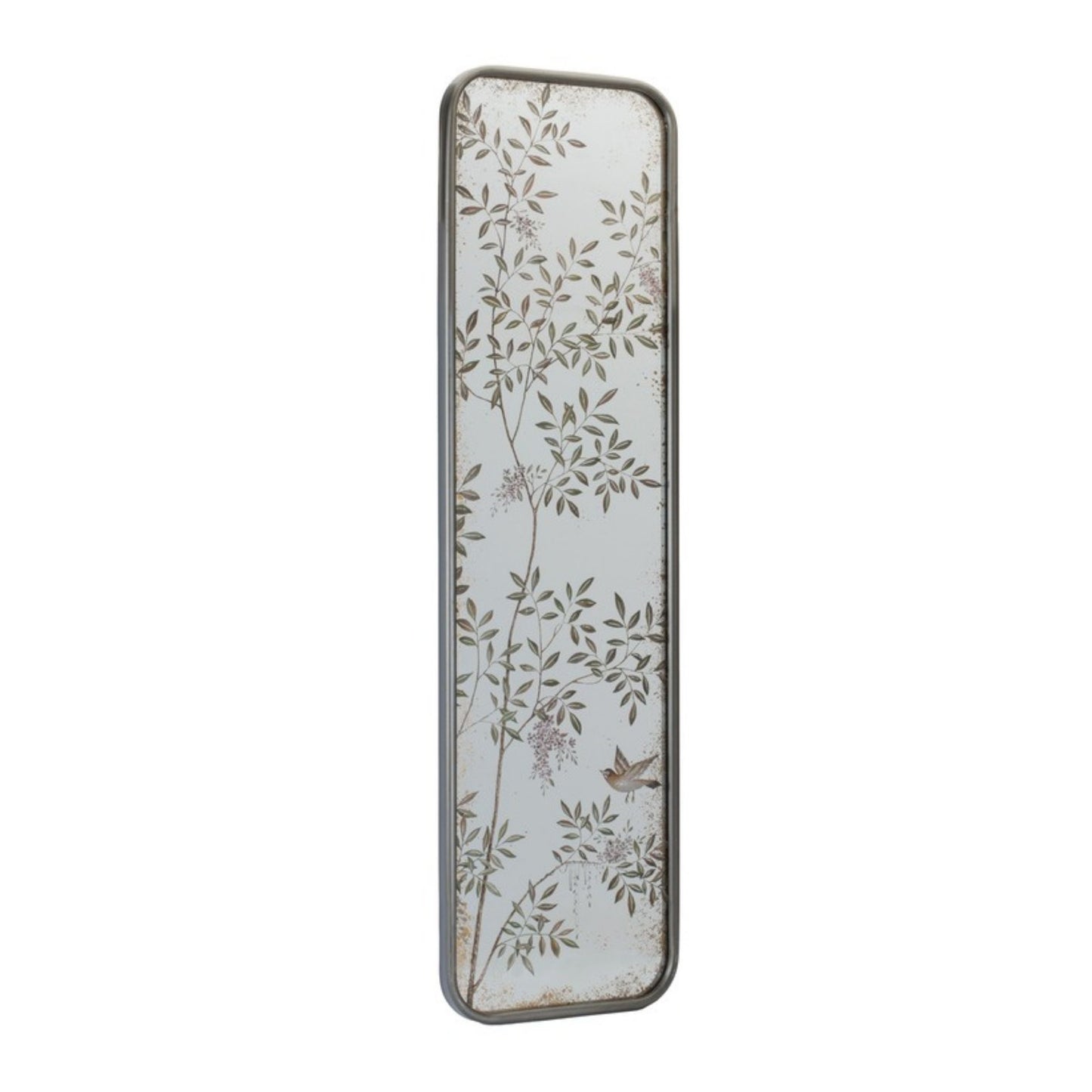 Wall Mirror with Bird and Floral Foliage Print (Set of 2)