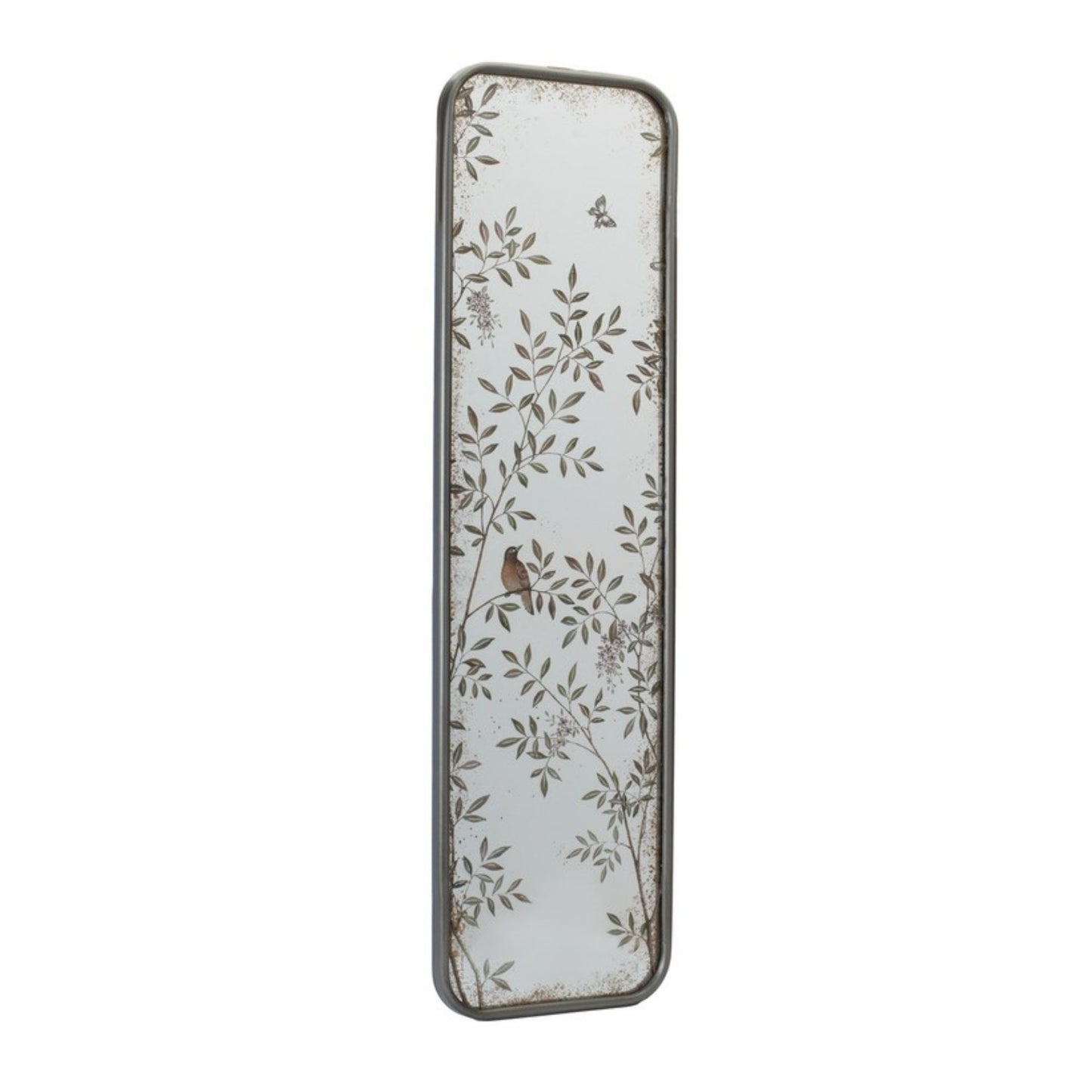 Wall Mirror with Bird and Floral Foliage Print (Set of 2)