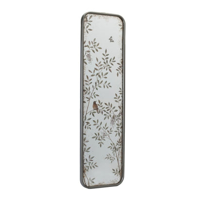 Wall Mirror with Bird and Floral Foliage Print (Set of 2)