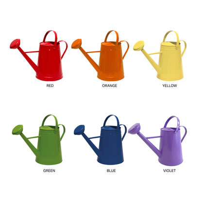 2.1 gal Orange Metal Watering Can