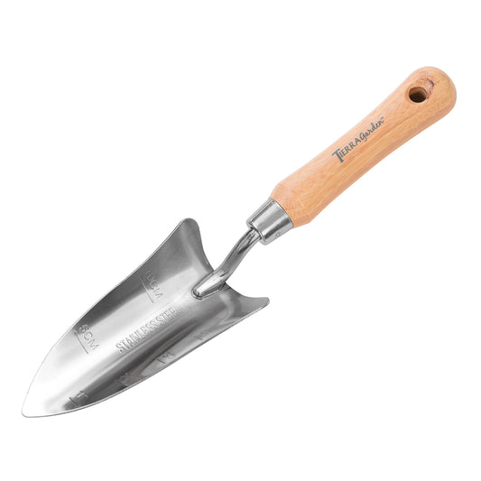 Stainless Steel Transplanter with Bamboo Handle